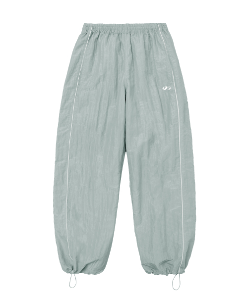 Piping Line Nylon Pants-Light Grey
