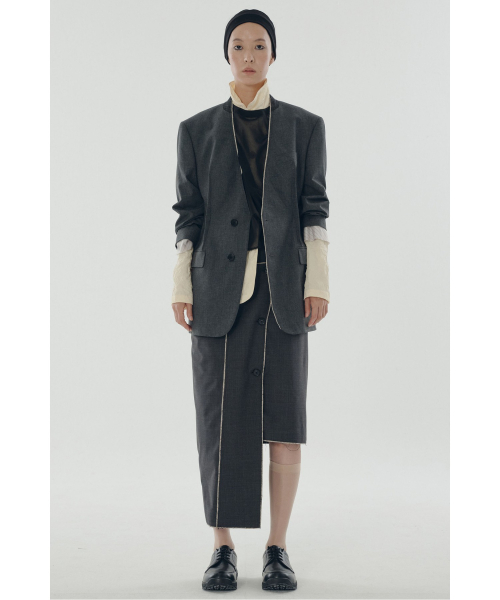 Folded Raw edged jacket_RQJAS25502GYX