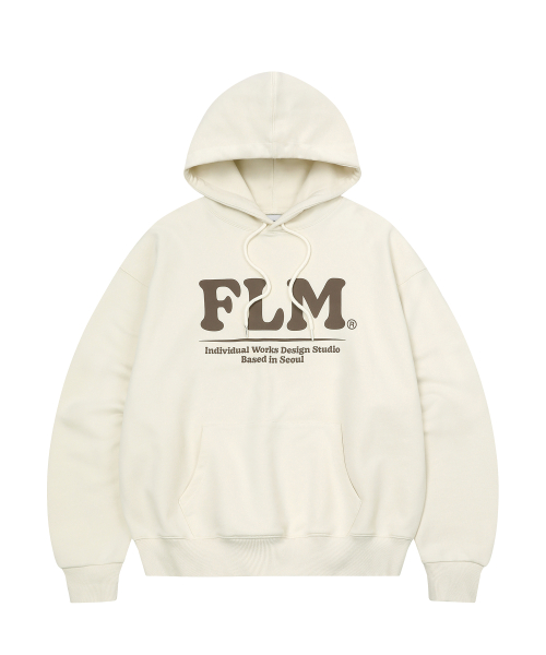 FLM с крупным логотипом худи-кремовый
