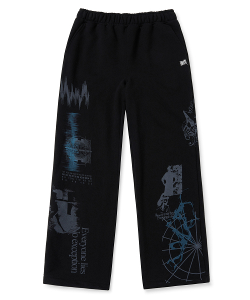 GRAPHICS SWEAT PANTS - BLACK