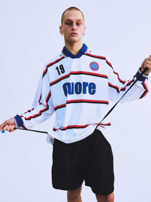 CUORE CHE BATTE LONG SLEEVE FOOTBALL JERSEY WHITE