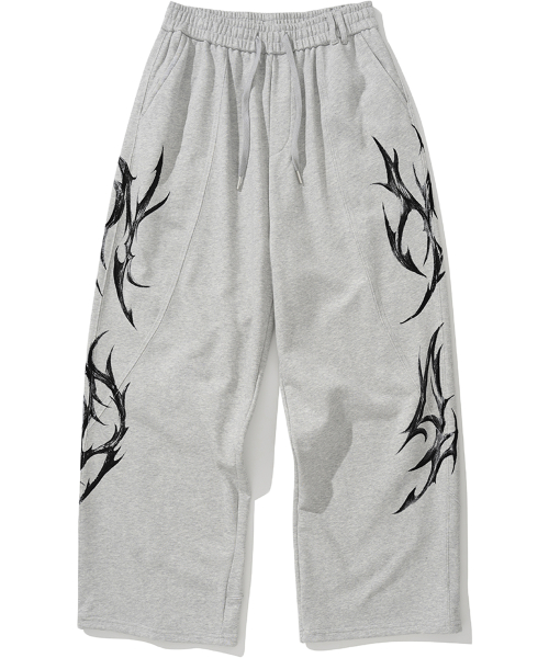 早期完売★NOT4NERD★Dagger Tribal Logo Incision Sweat Pants 낫포너드(NOT4NERD) Dagger Tribal Logo Incision Sweat Pants