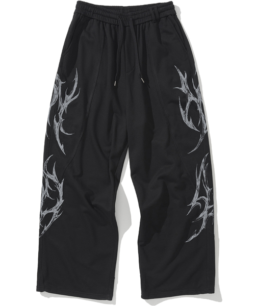 【NOT4NERD】Dagger Tribal Logo Incision Sweat Pants / 追跡付 NOT4NERD] Dagger Tribal Logo Incision Sweat Pants /追跡付
