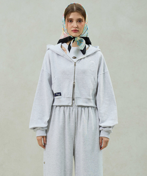 PITA HOOD ZIP-UP / WHITE_MELANGE