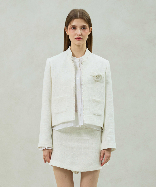 AGLOW TWEED JACKET / WHITE