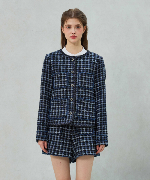COMELY TWEED JACKET / BLACK