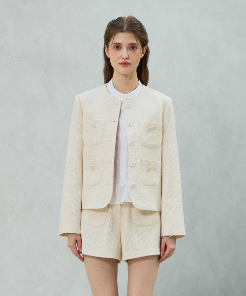 CHERISH TWEED JACKET / WHITE