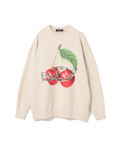 (W) Оверсайз свитшот с вишней OVERSIZED CHERRY SWEATSHIRT Light Beige