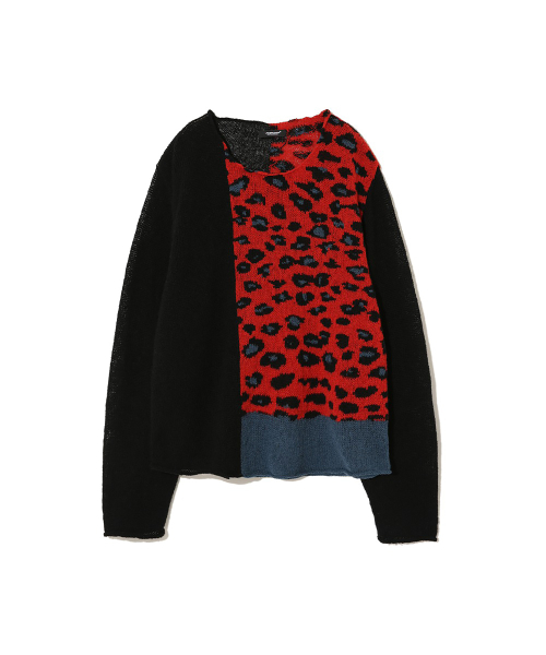(M) Свитер с узором MIX PATTERN SWEATER BLACK