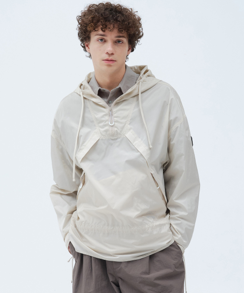 NYLON ANORAK HOOD JUMPER (CREAM)