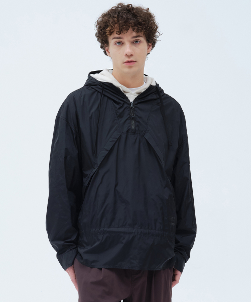 NYLON ANORAK HOOD JUMPER (BLACK)