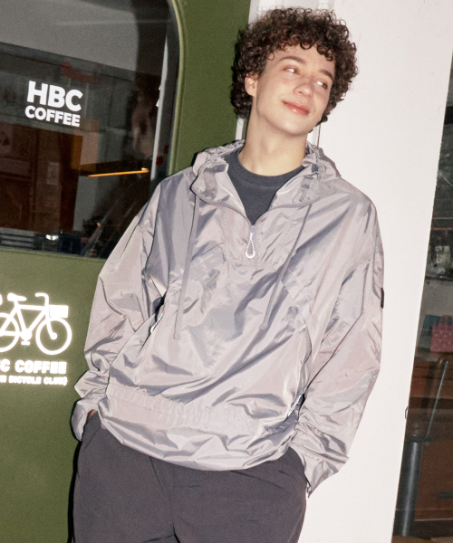 NYLON ANORAK HOOD JUMPER (GRAY)