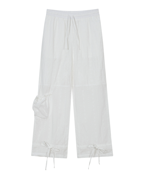 Lace Strap Pants [White]