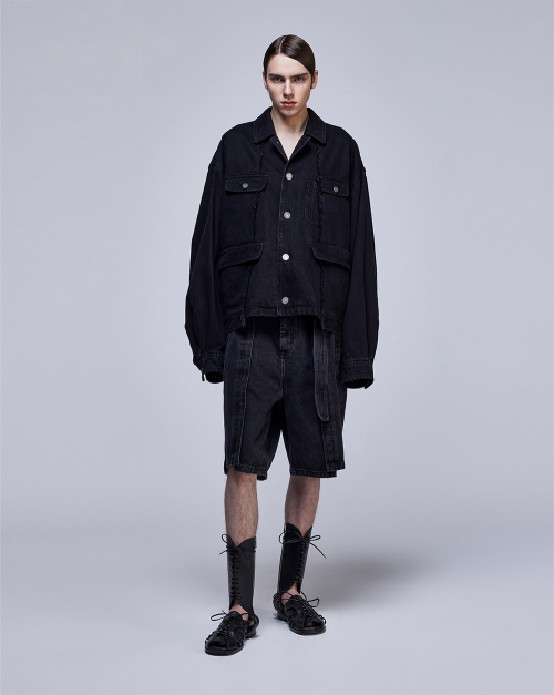 Асимметричный джинсовый тракер SONGZIO Collection Dark Grey SH2JP721DG