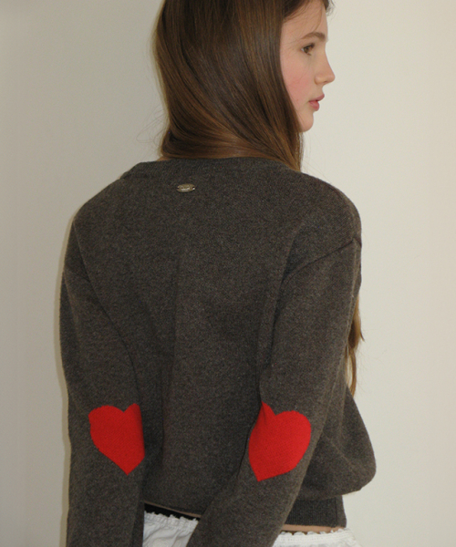 3 HEART JACQUARD PULLOVER KNIT BROWN