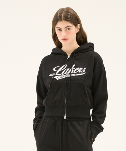 Женское худи на молнии с надписью (N251TJ731P) Black
