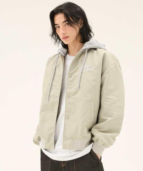 NYK стёганый бомбер-худи (N251JP104P) Light Khaki