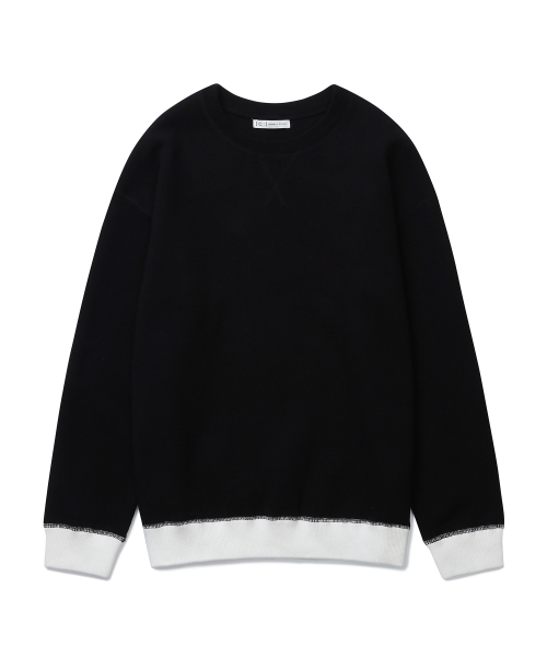 Оверсайз колор-блок свитшот из трикотажа (Black)