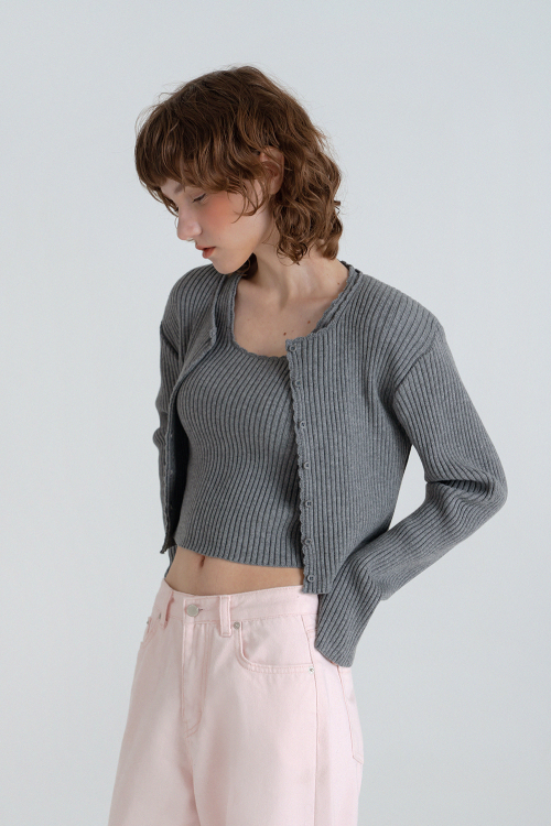 Кардиган в рубчик_Grey