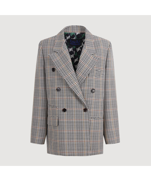Embroidered Button Check Double Jacket (multi color) LFJAS25205XXX