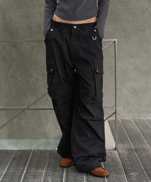 ◆ROCKCAKE◆ Open Pocket Cargo Pants Charcoal Charcoal Cargo Pants – TSAN