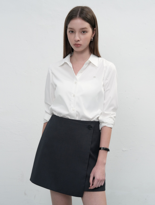 woman wrinkle free rivet shirts [white]