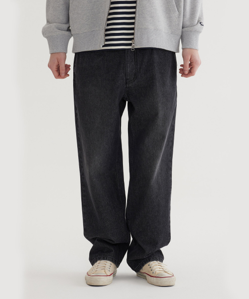 커버낫() 레귤러 워싱 데님 팬츠 Black 상품 이미지