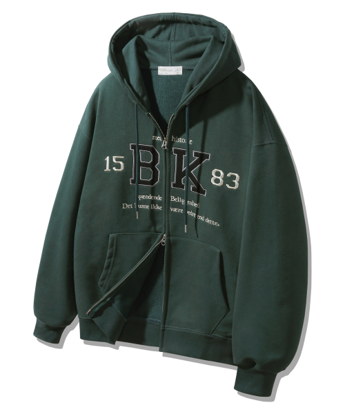 Худи зип-ап 1583 BK двухсторонний BK7978_Green