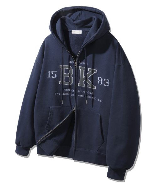 Двусторонняя худи на молнии 1583 BK BK7978_Navy