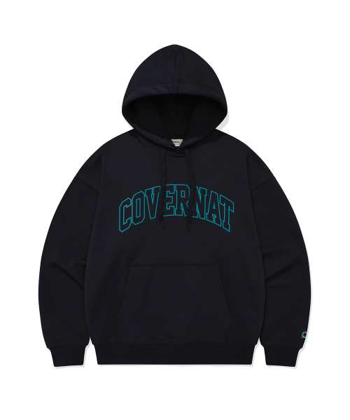 커버낫 아치 로고 드롭핏 후디 Dark Navy