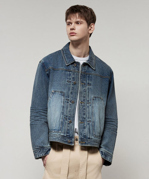 일꼬르소() 유니온 데님 트러커 자켓 블루 IEJU5E212B2 상품 이미지