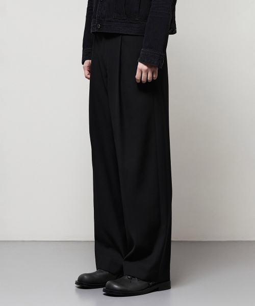 일꼬르소() 하이웨스트 딥 커브드 슬랙스 블랙 IEPA5E001BK 상품 이미지