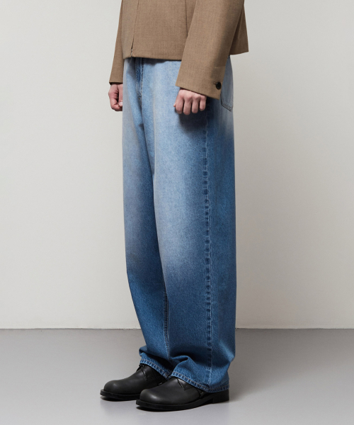 일꼬르소() 워시드 다이얼 와이드 데님 팬츠 블루 IEPA5E101B2 상품 이미지