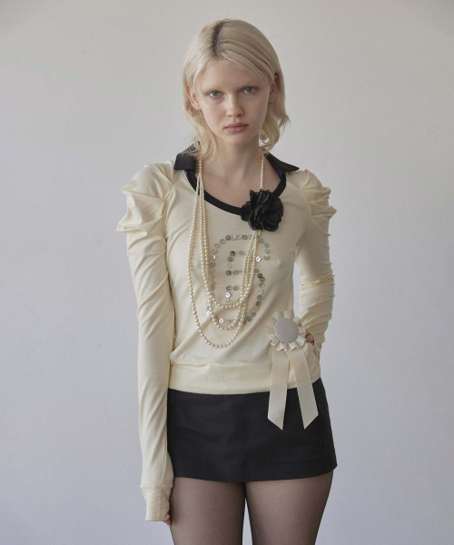 스컬프터(SCULPTOR) Good Girl Collar Tee Butter - 사이즈 & 후기