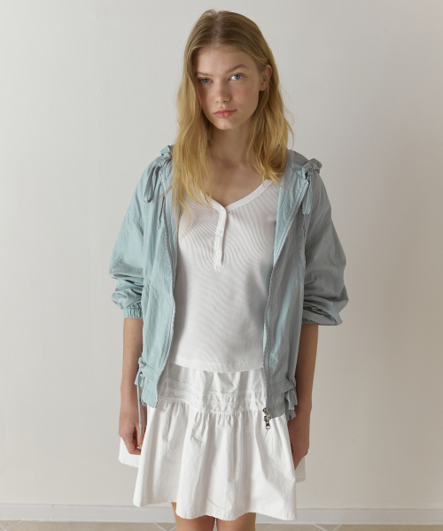 A HOODED WINDBREAKER JACKET_LIGHT BLUE
