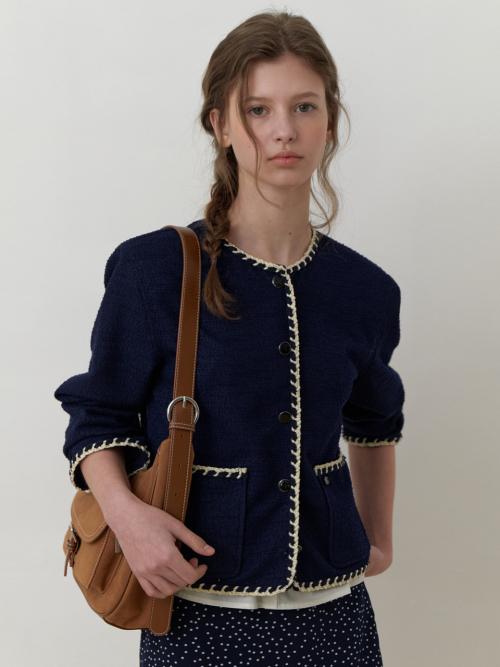 A POCKET TWEED JACKET_NAVY