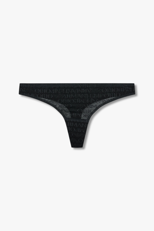 [EMPORIO ARMANI UNDERWEAR] Женские сетчатые стринги с логотипом Black 0825110502