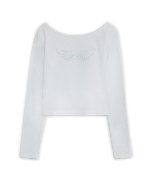 허그유어스킨() 엔젤 윙 탑 (화이트) 상품 이미지