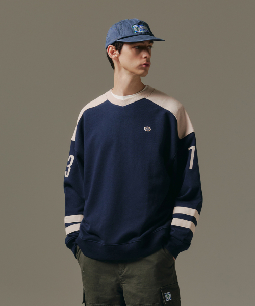 헤비웨이트 럭비 스웨트 셔츠 네이비
