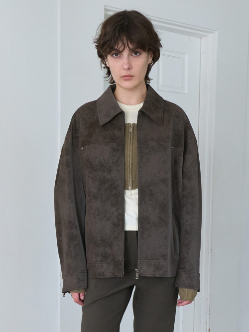 Overfit Suede Jacket in Brown VL5SM023-93