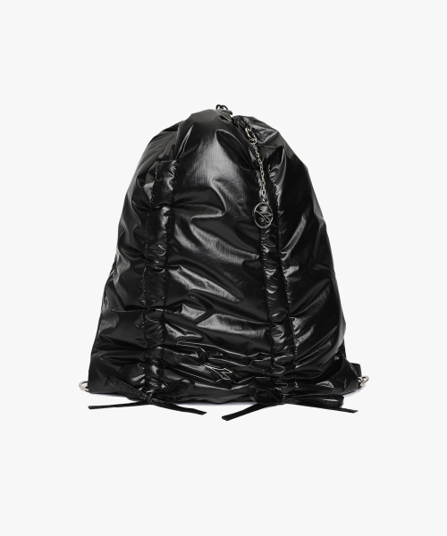 Глянцевая сумка на затяжках BLACK