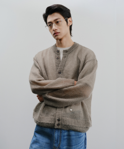 WEB DOUBLE-RIB CARDIGAN Khaki