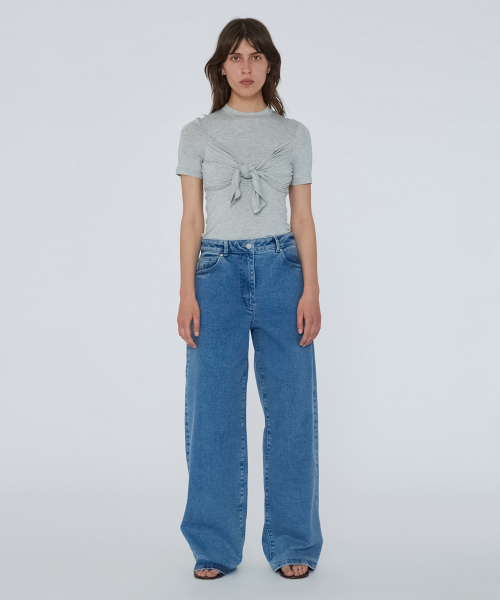 (W) кокон деним синий мираж COCOON DENIM PANTS BLUE MIRAGE