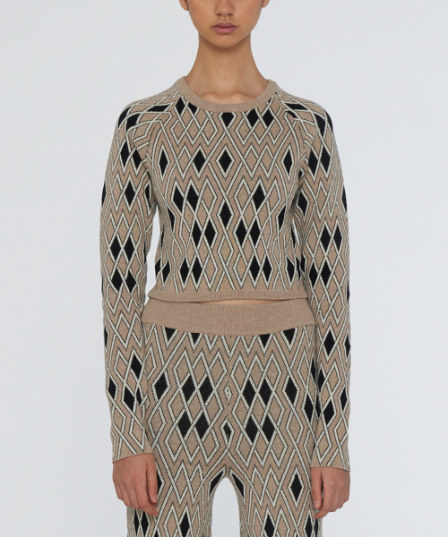 (W) аргайл укороченный топ прерия песок ARGYLE CROPPED TOP PRAIRIE SAND COMB