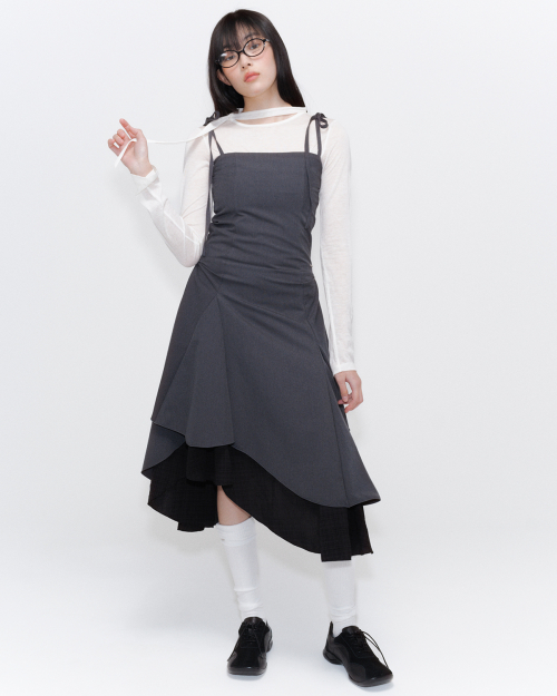 ワンピース MISEKI SEOUL Unbalanced layered one piece 2colors 미세키서울(MISEKI SEOUL) Unbalanced layered one piece