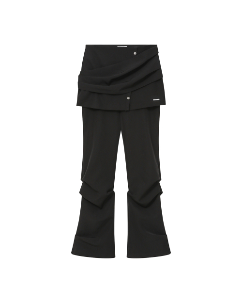 MUSINSA公式 | MISEKI SEOUL Draped shirt skirt pants SET BLACK