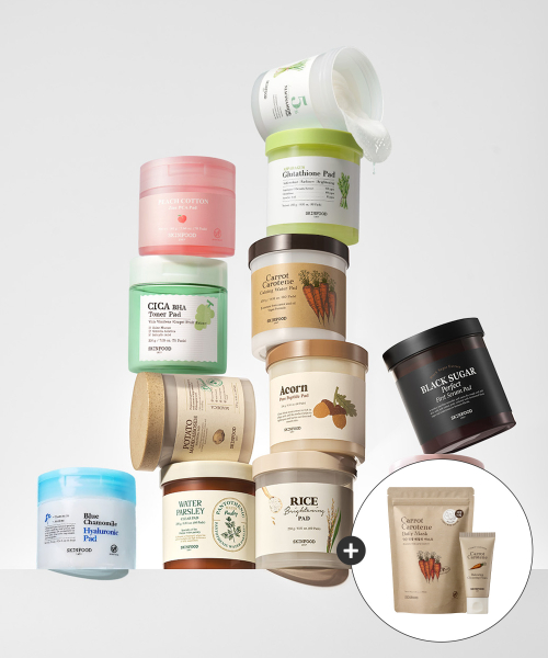 스킨푸드() [캐롯데일리마스크15매+클렌징폼30ml 증정] 패드 본품 12종 3개 골라담기 상품 이미지