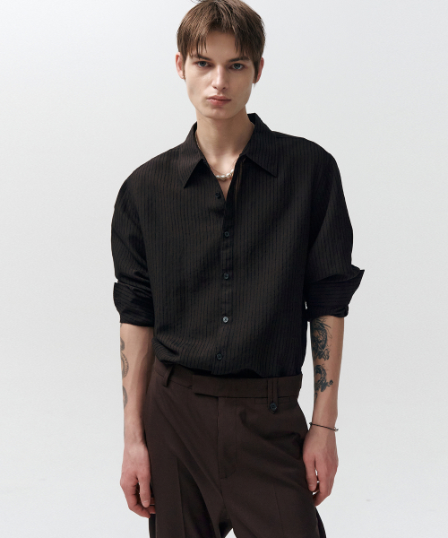 SHEER BURNOUT SHIRT (BLACK)