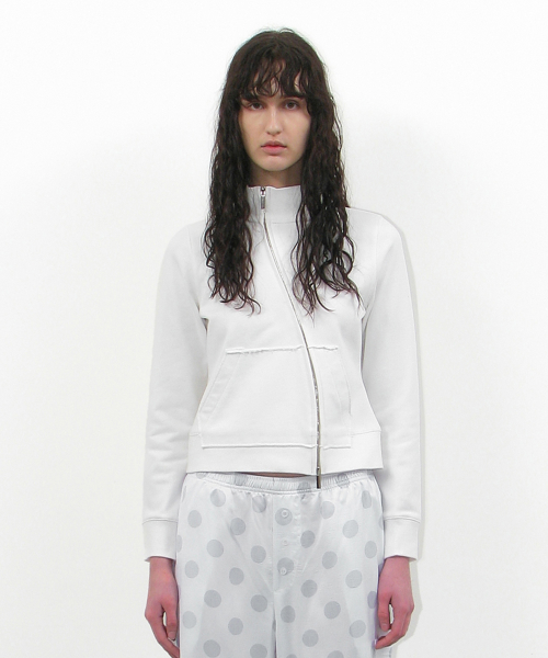 Асимметричная трековая зипка Cutoff 93_Off White