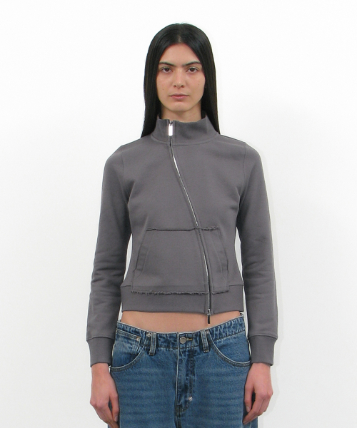 Асимметричная толстовка на молнии Cutoff 93 - Charcoal